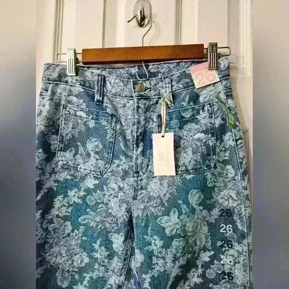 NWT Gap × LoveShackFancy High Rise Floral ‘70s Flare Jeans - Picture 7 of 8